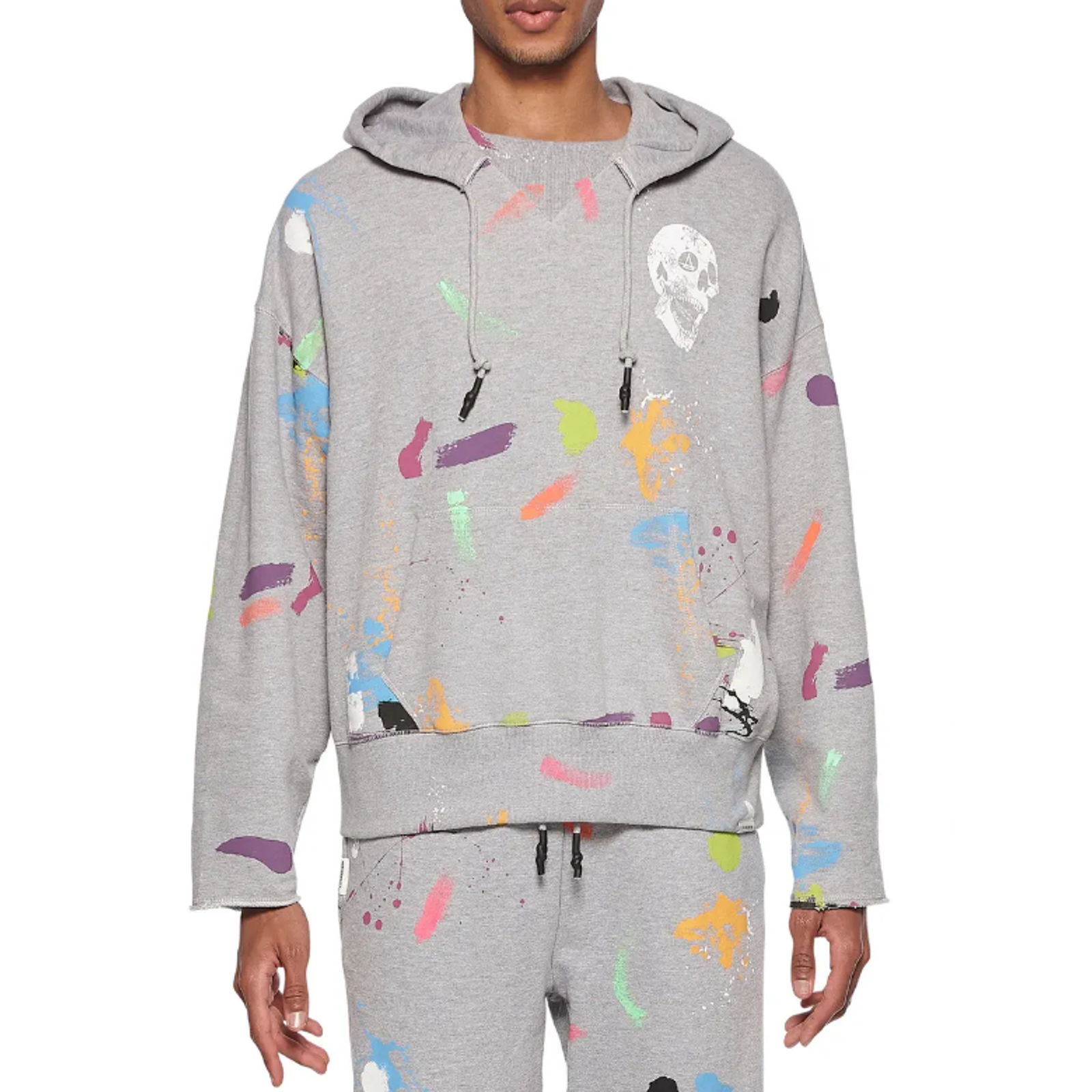 Elevenparis Paint Splatter Hoodie Gray Size M 400132